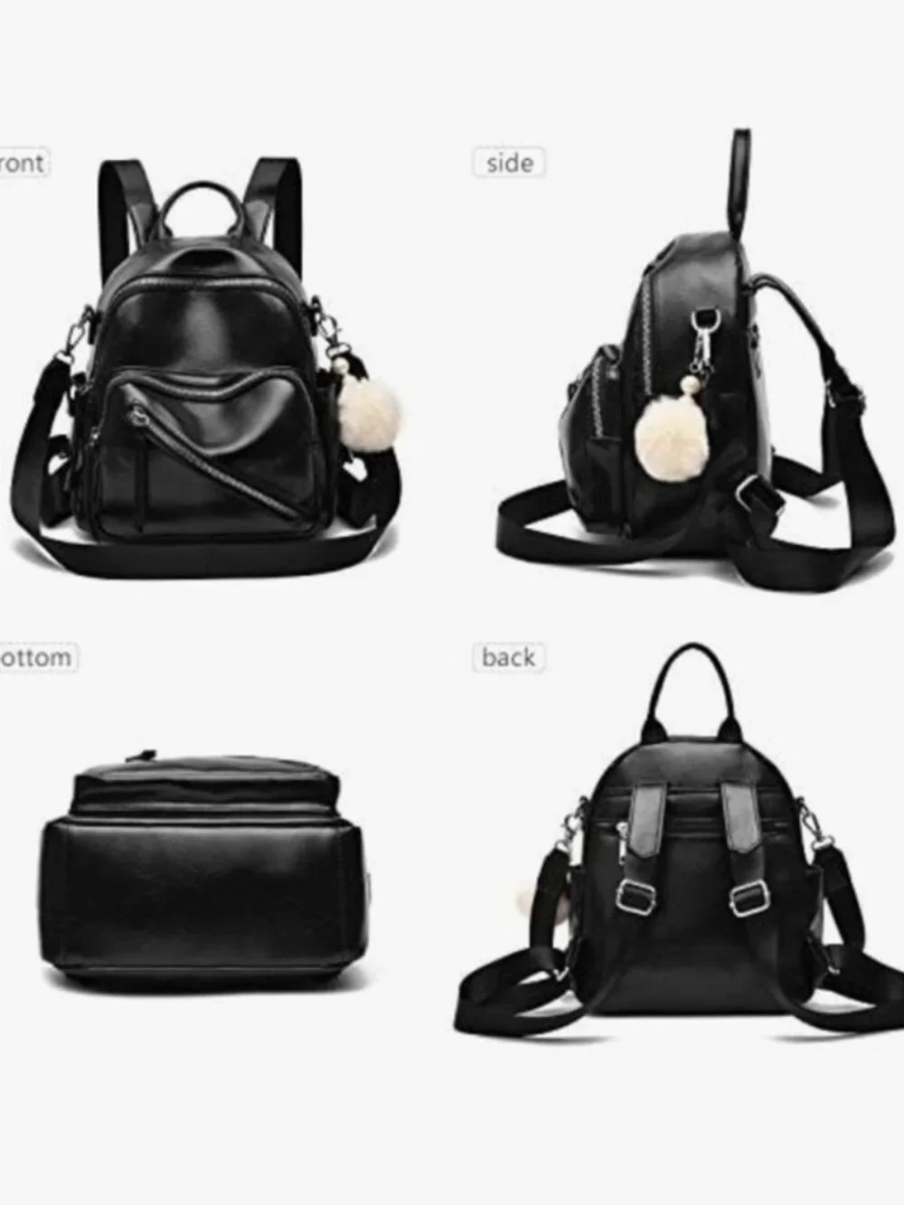 Barsine Black Convertible Mini Backpack Purse – New